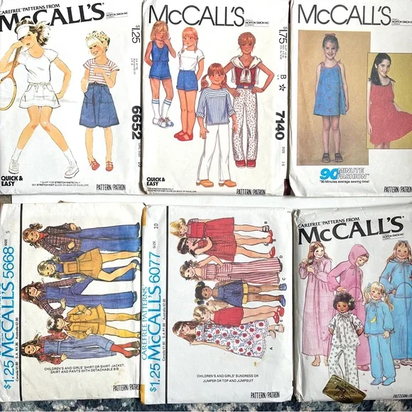 6 McCall's Vintage Sewing Patterns Kids Clothing Collections - both genders. New - Picture 1 of 9
